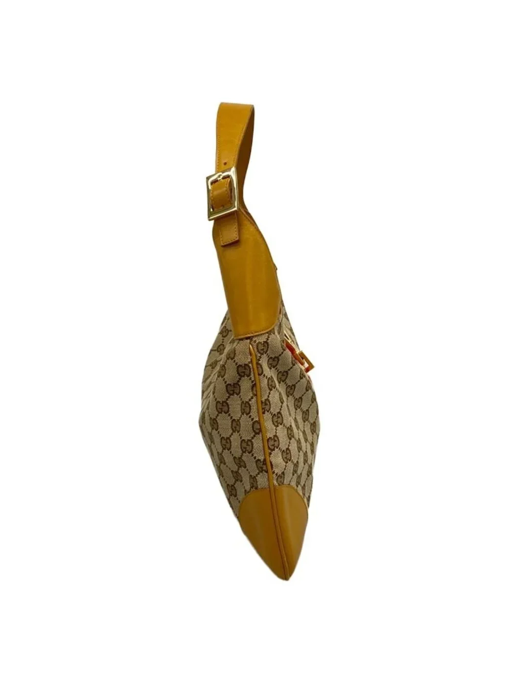 Gucci Shoulder Bag Dark Brown Beige Red Leather - Picture 2 of 15